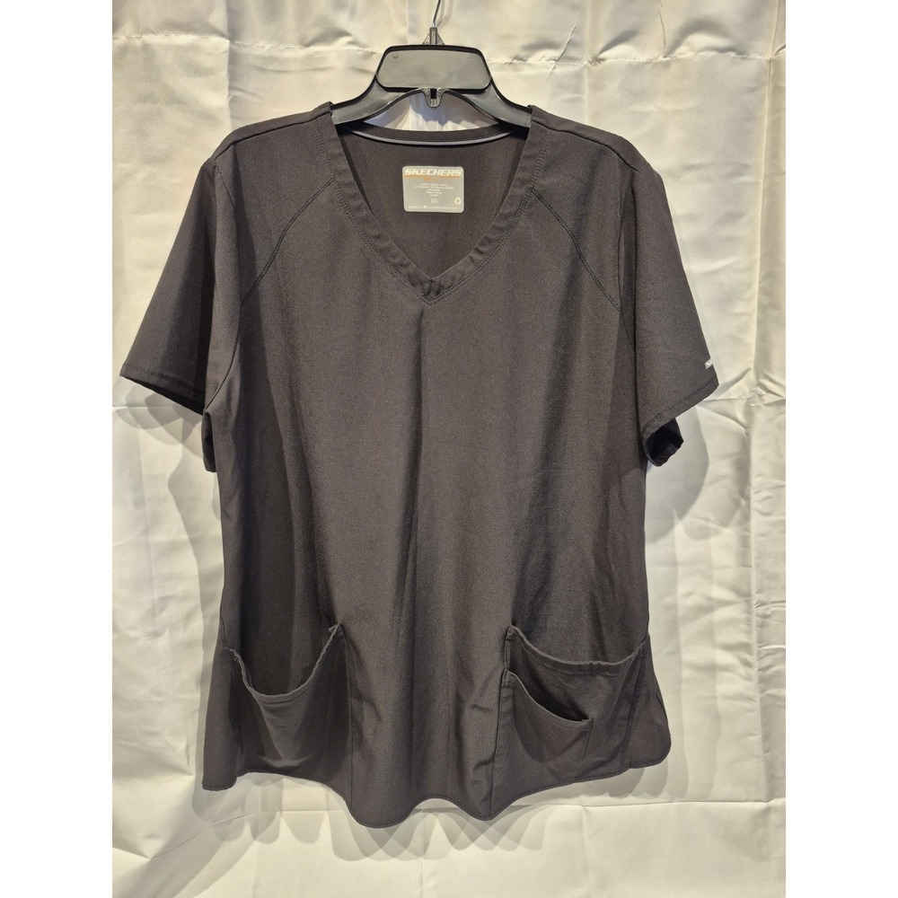 Sketchers Scrub Top XXL‎ 2xl Black Womens